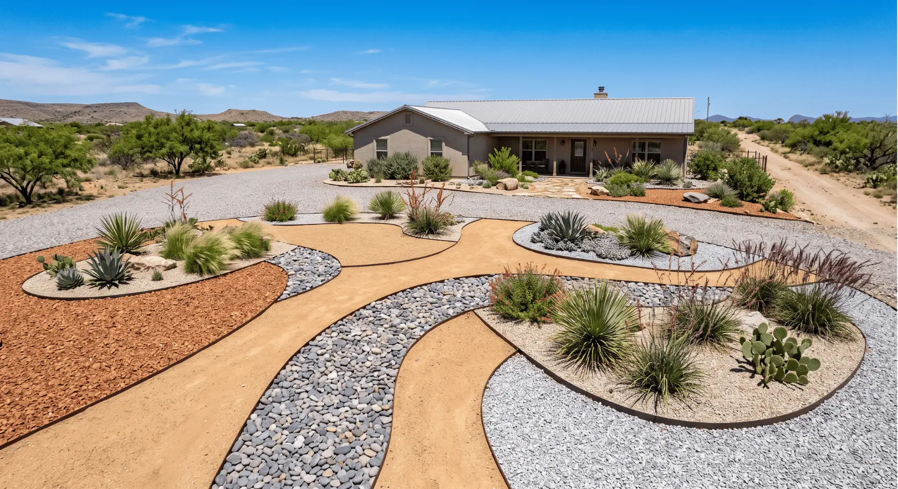 drought-tolerant native plant installation Lubbock TX Texas Sage Desert Willow xeriscape by Hubcity LandscapingTX