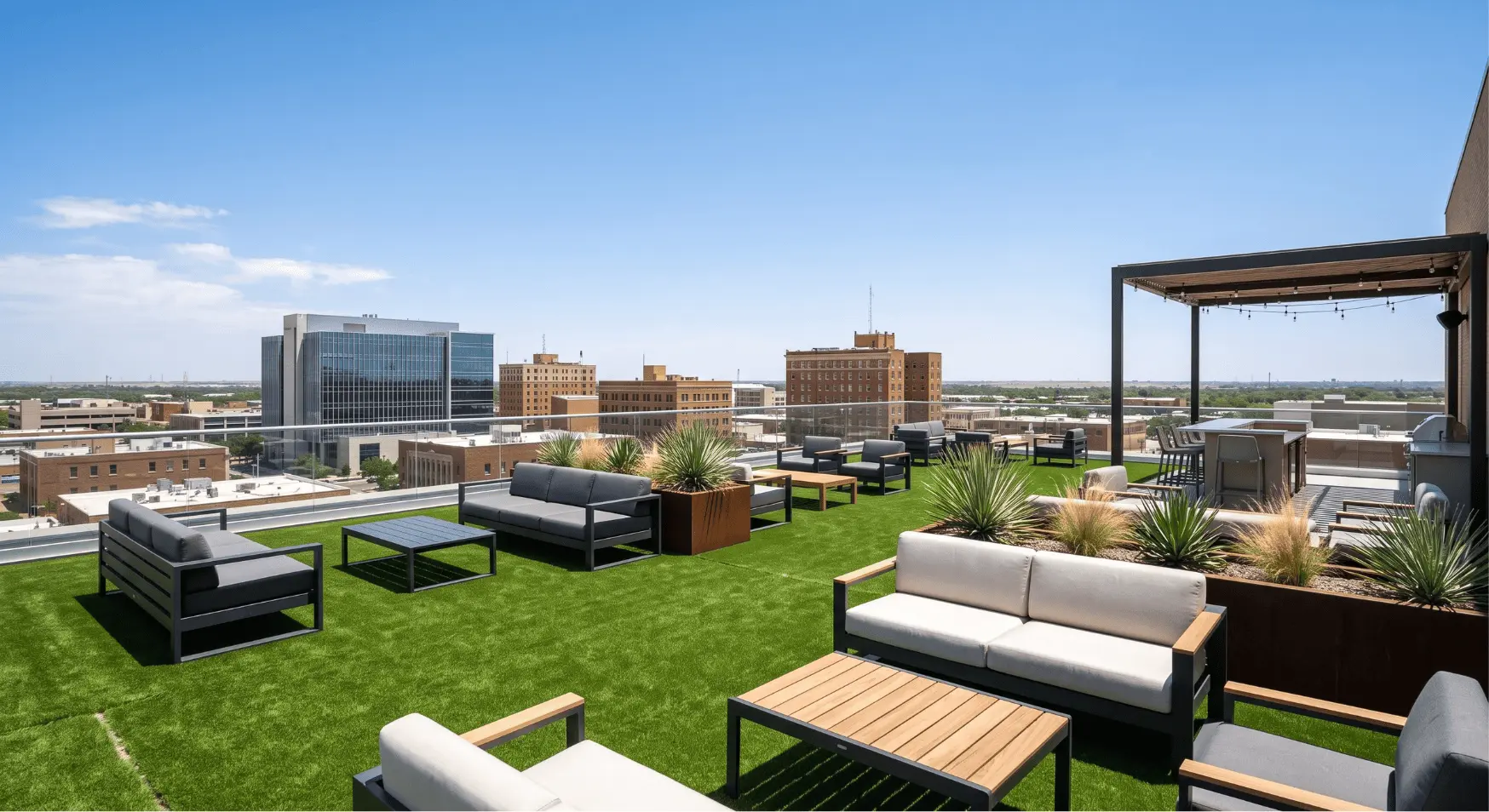 rooftop patio artificial turf Lubbock TX