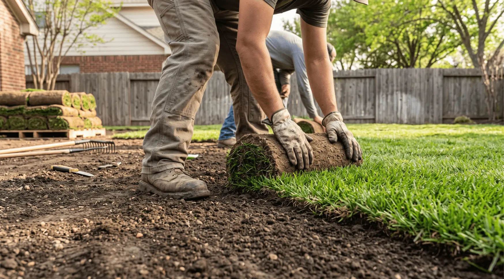 Spring sod installation in Lubbock Texas - best time to lay new lawn